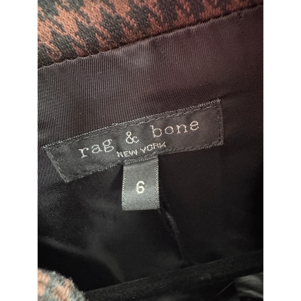 Rag & Bone Blazer Sadie Patterned Brown Multi Size 6 Houndstooth Career Jacket - Picture 4 of 8